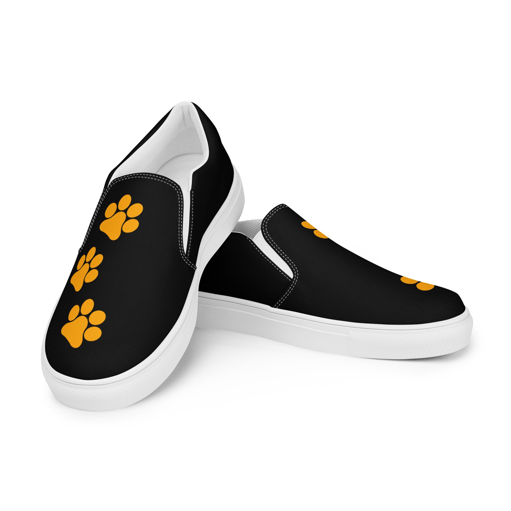 Men’s Black slip-on Paw Print Shoes