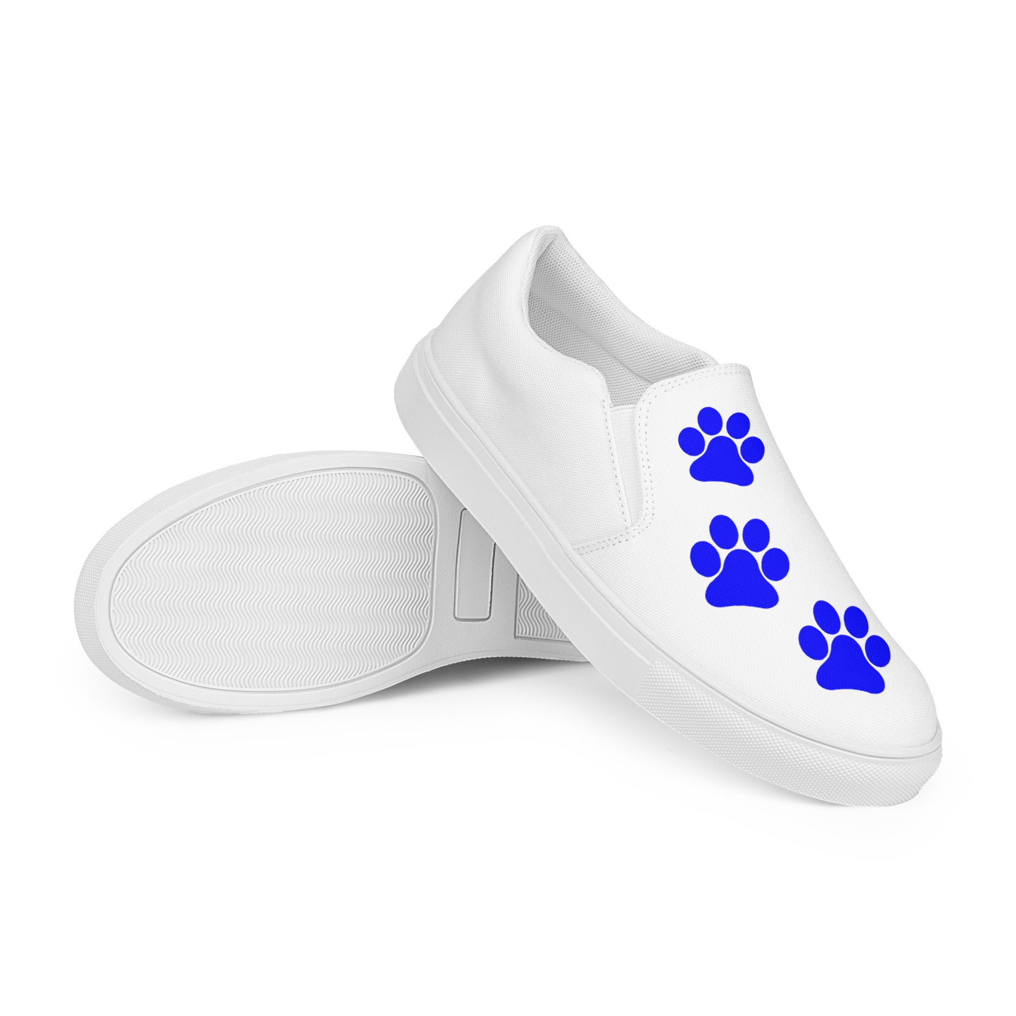Men’s White slip-on Paw Print Shoes