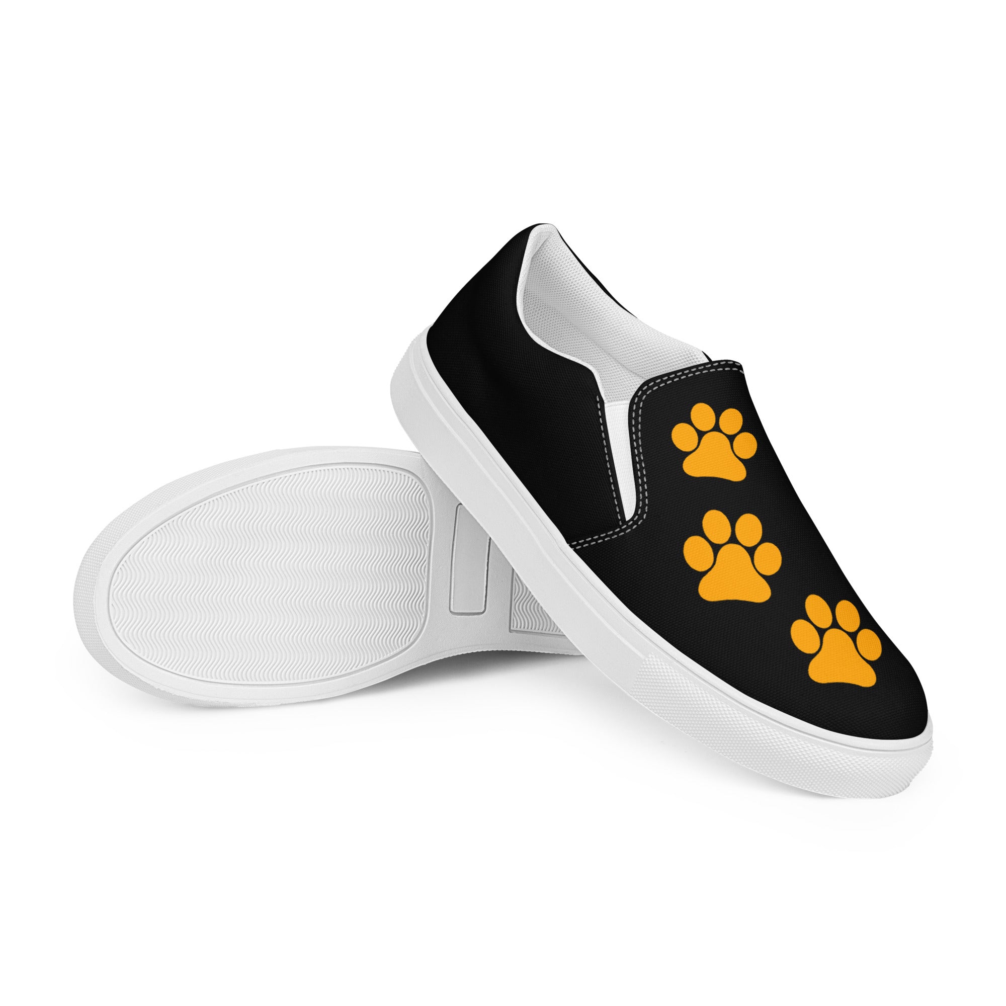 Men’s Black slip-on Paw Print Shoes