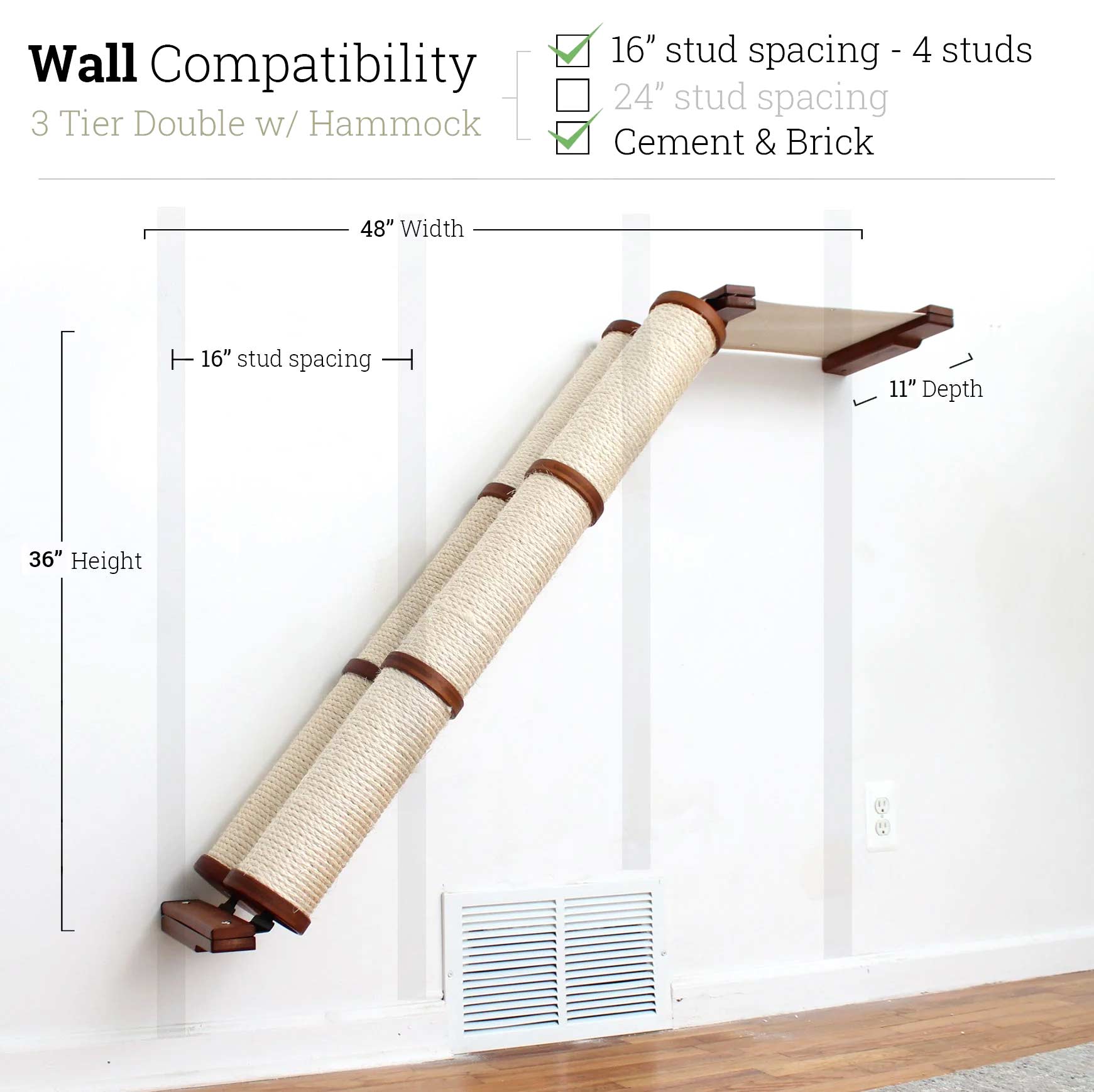 Angled Cat Scratcher Ramp (Cat Wall Scratchers) - by Catastrophic Creations