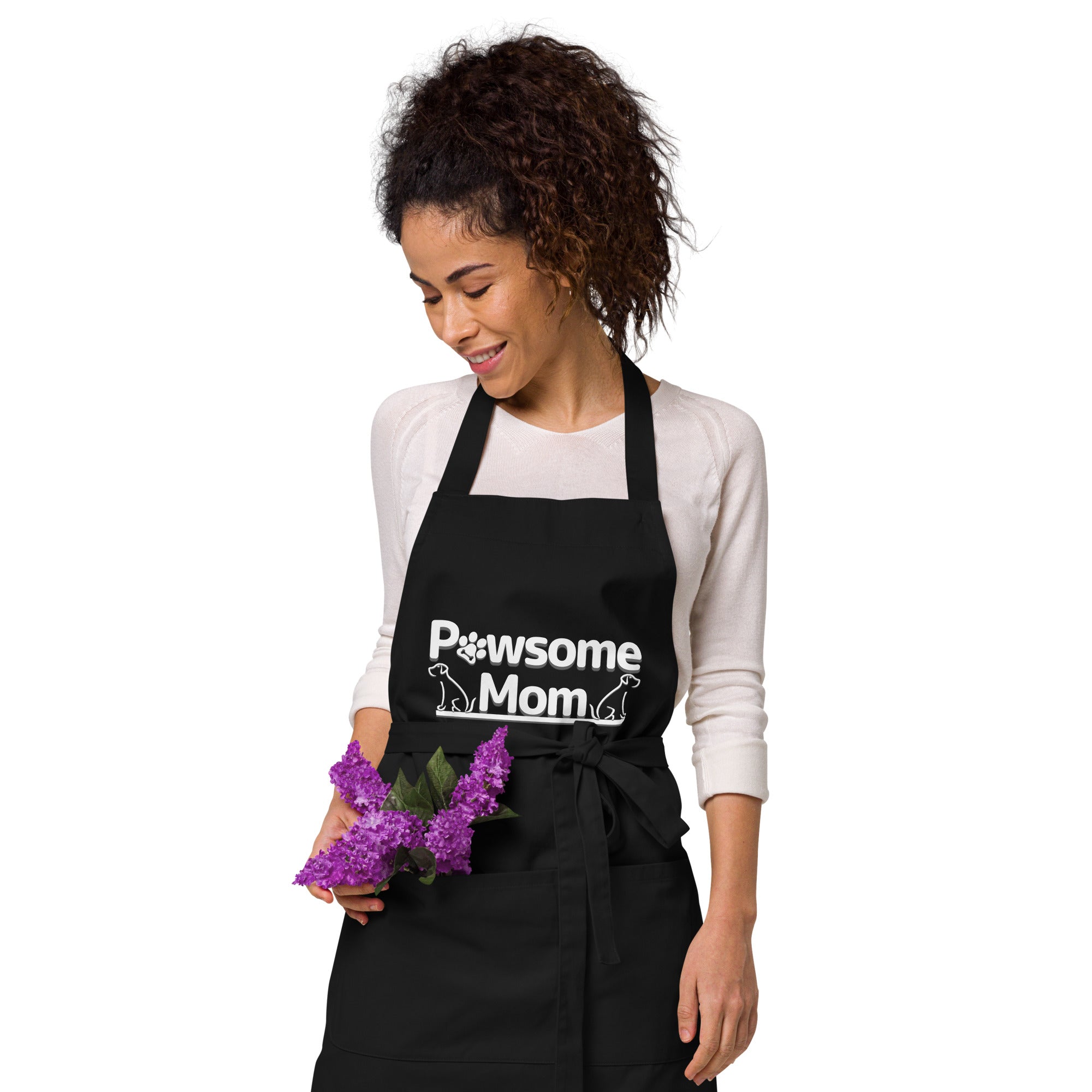 Pawsome Mom Dark ColorOrganic Cotton Apron