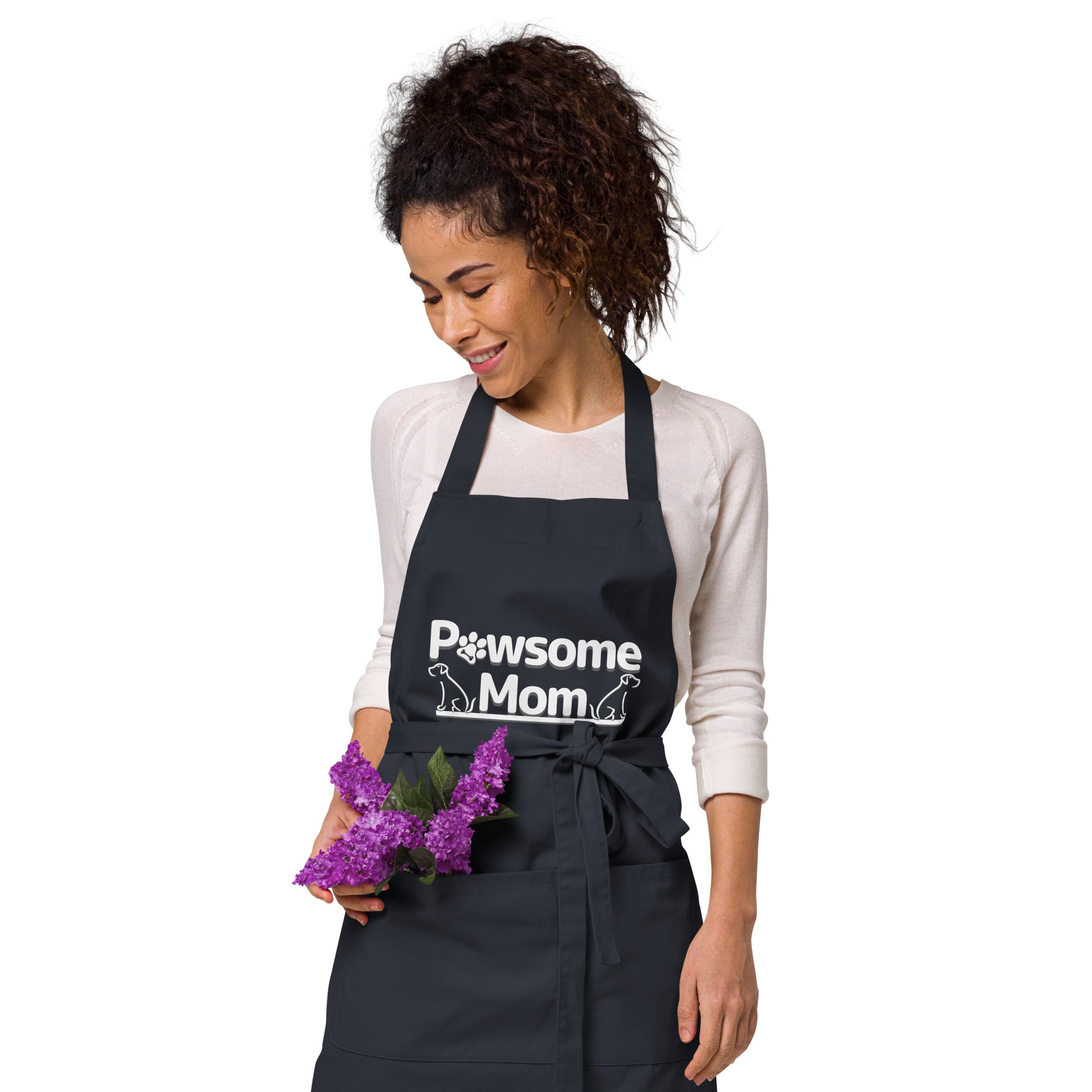 Pawsome Mom Dark ColorOrganic Cotton Apron