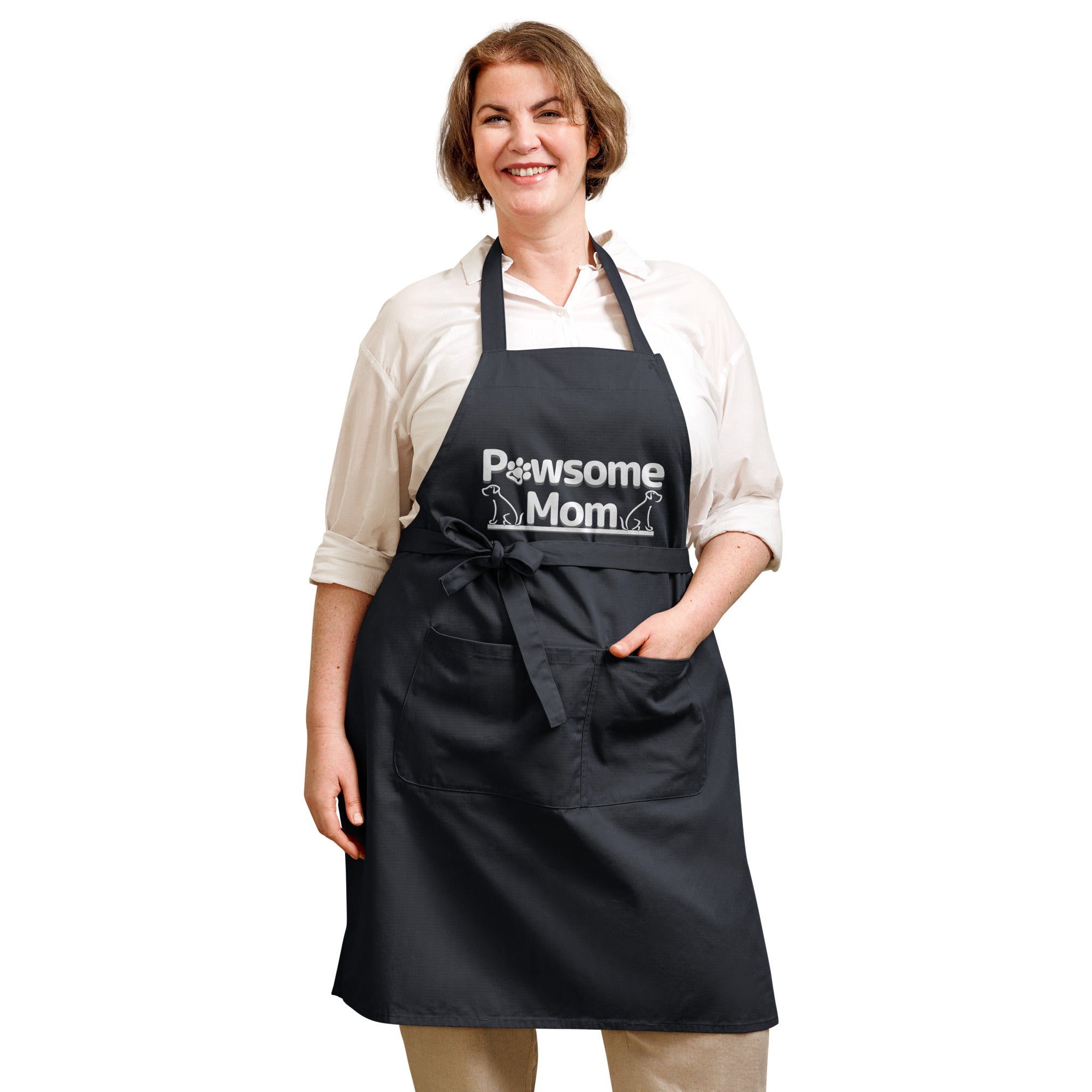 Pawsome Mom Dark ColorOrganic Cotton Apron