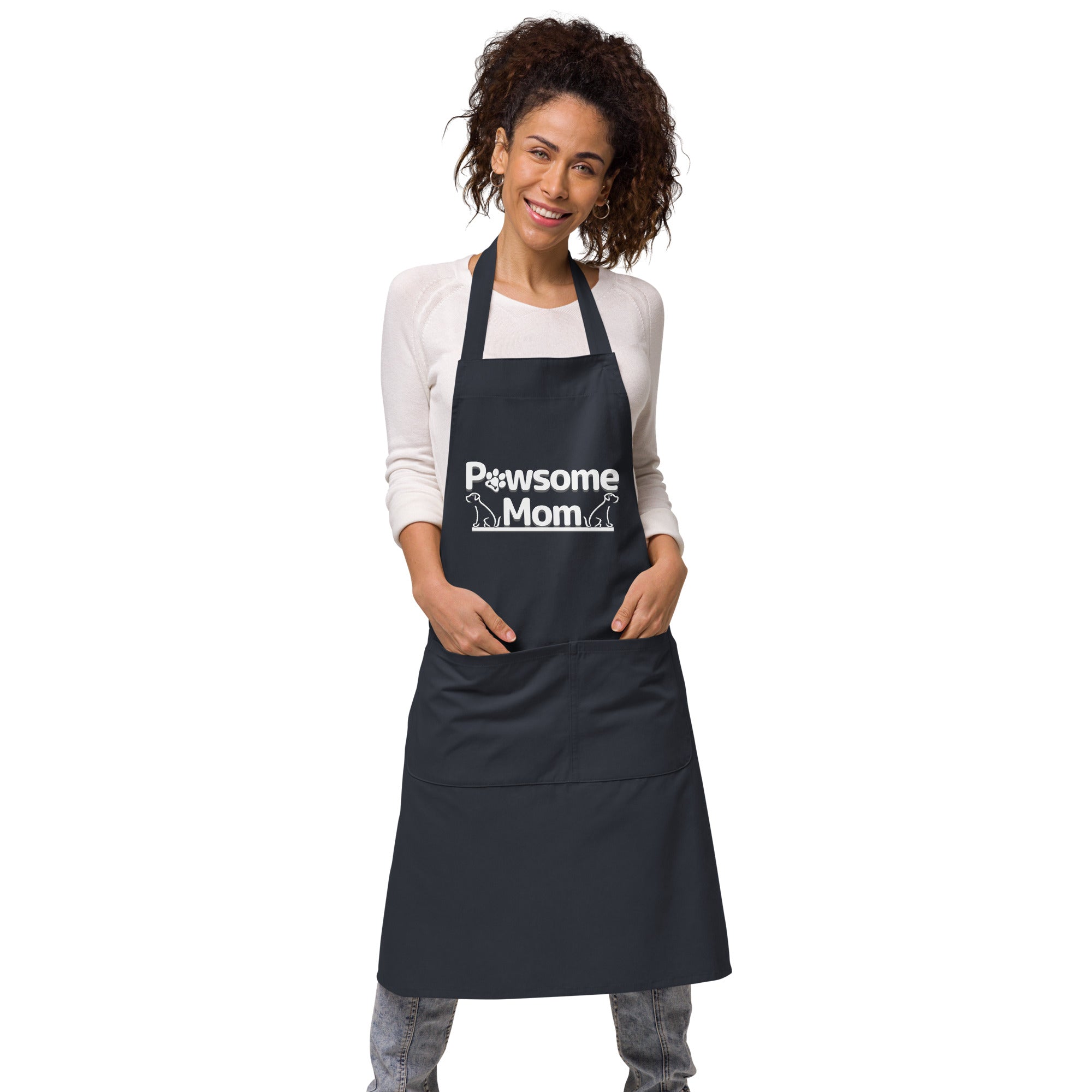 Pawsome Mom Dark ColorOrganic Cotton Apron