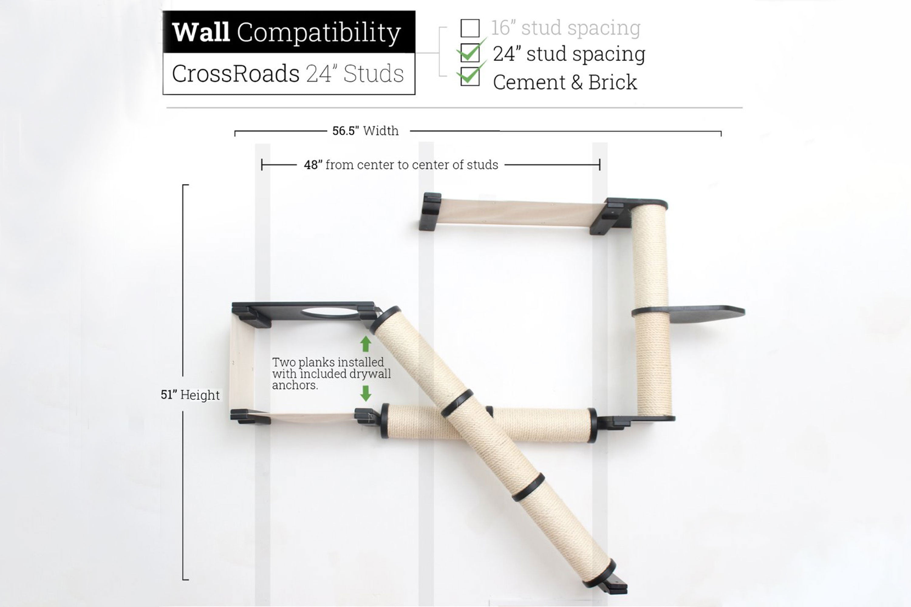 The Crossroads Wall Cat Scratcher - Cat Tree Condo - by Catastrophic Creations