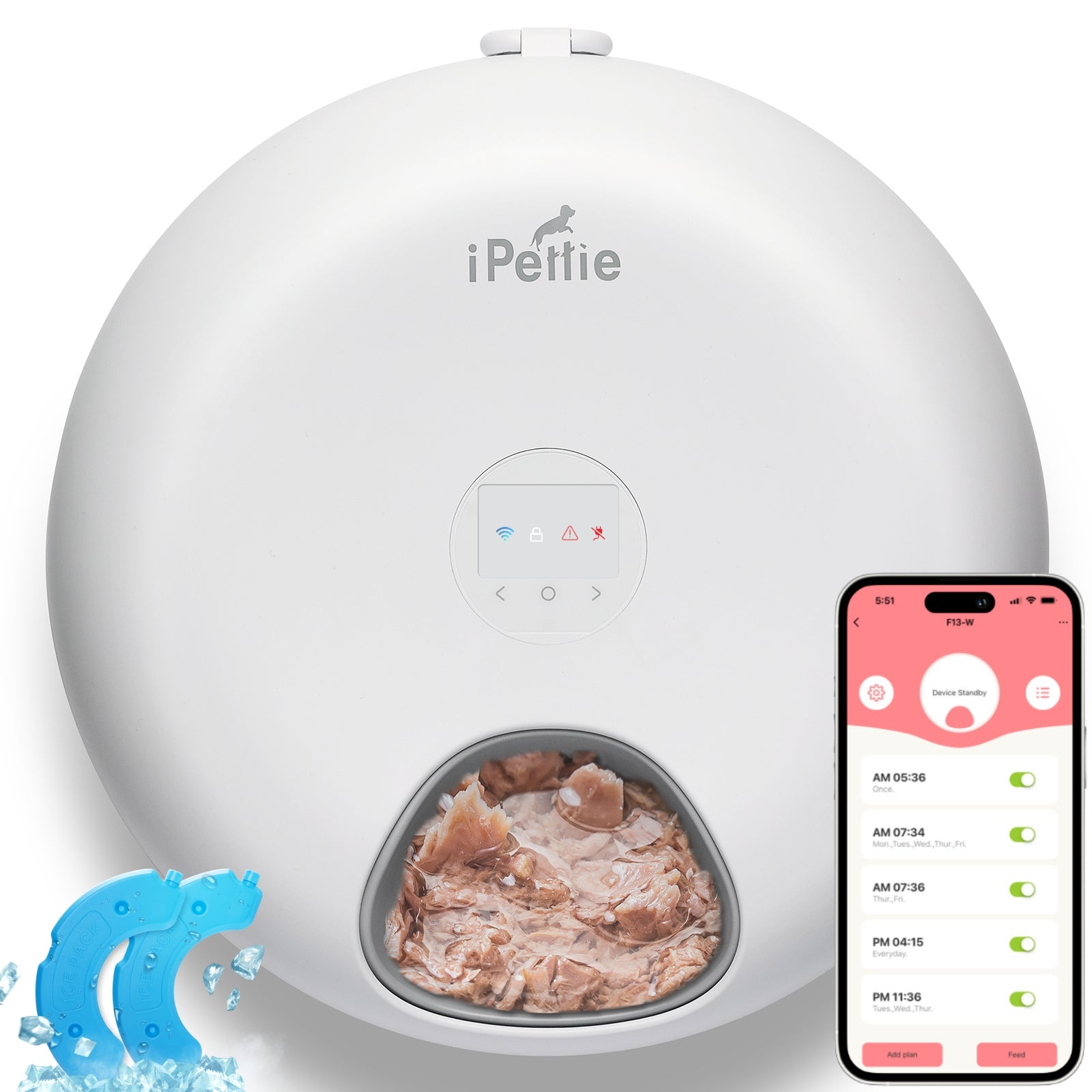 Donut Frost 6 Meal Cordless Automatic Pet Feeder