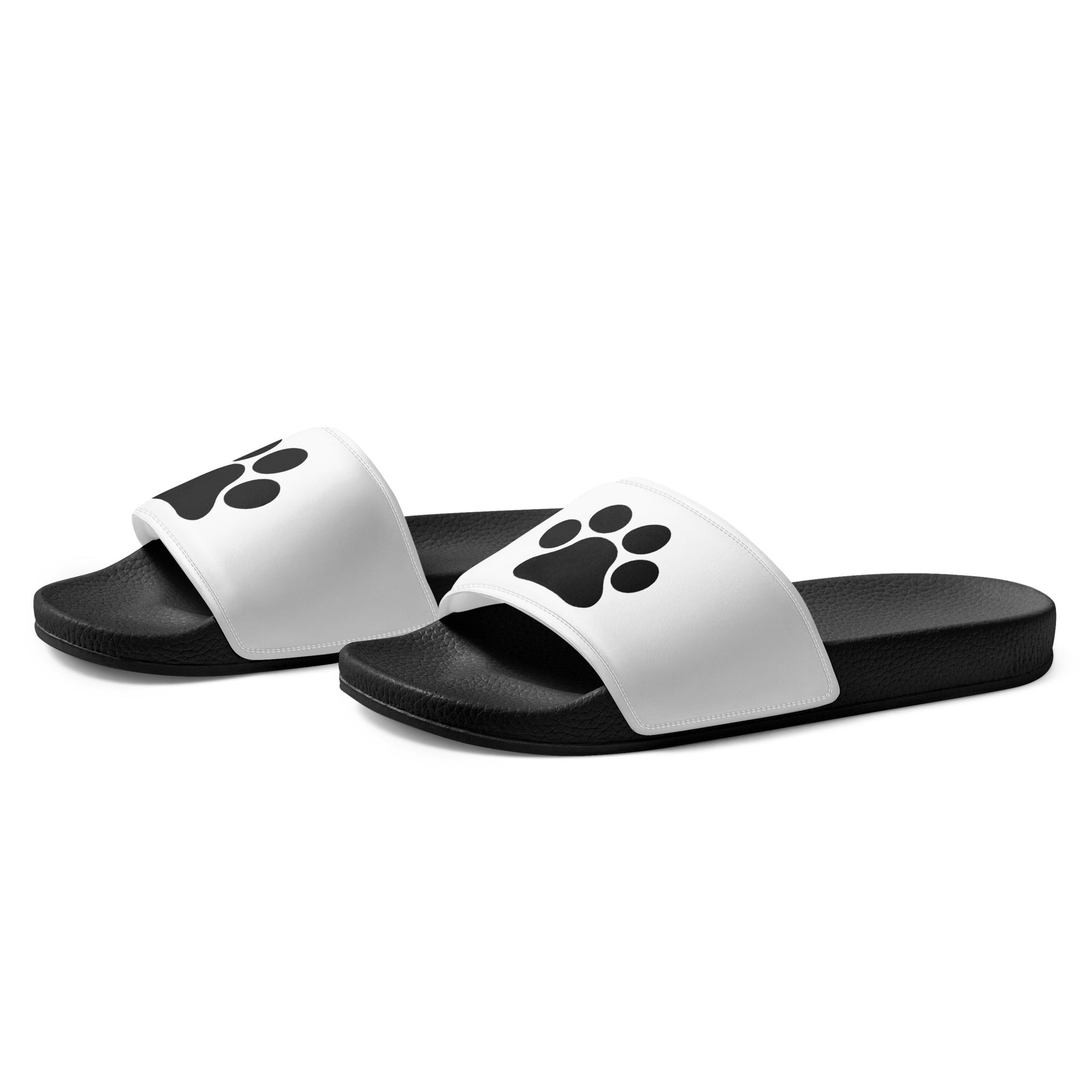 Women's Black Paw Slides