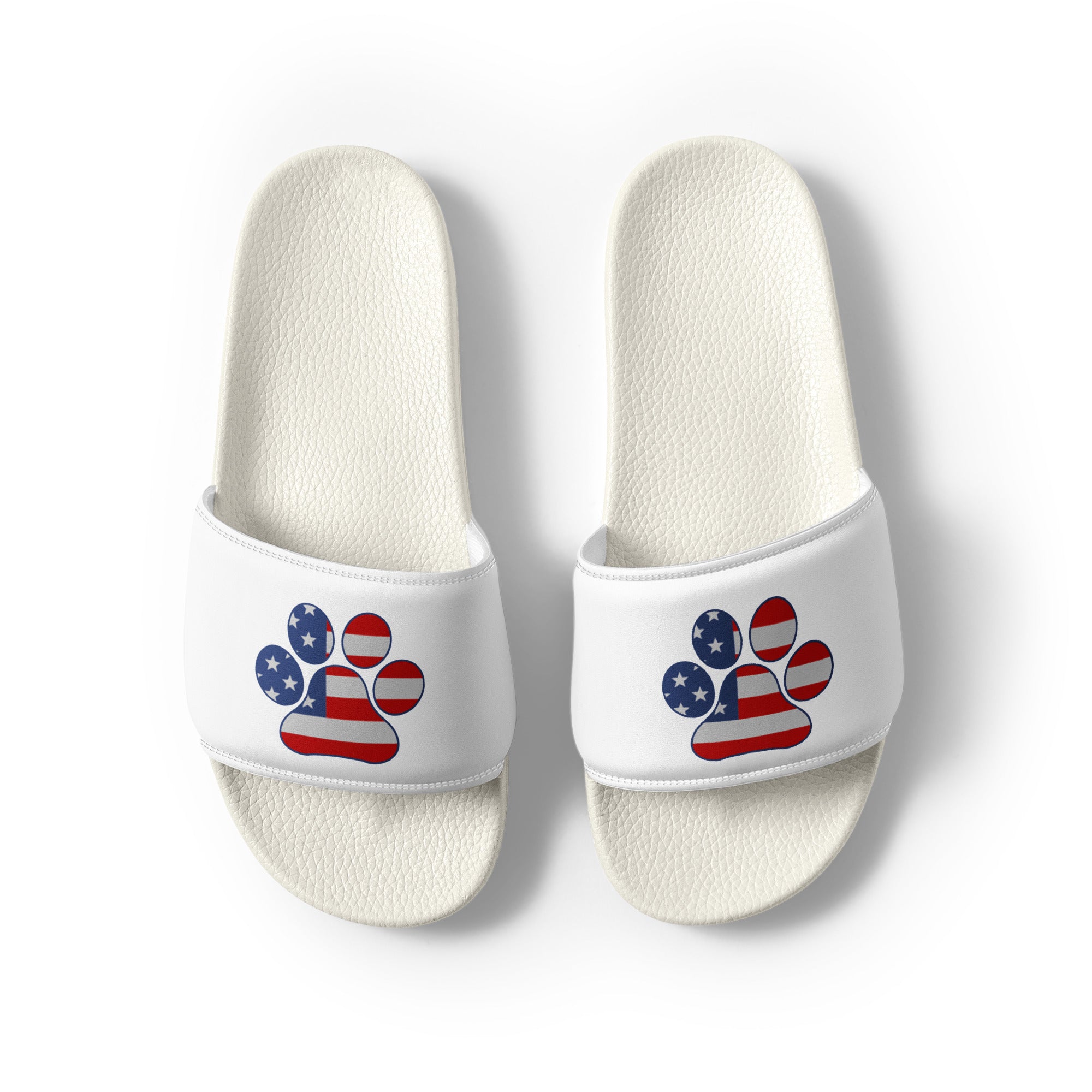 Women's White Paw Slides