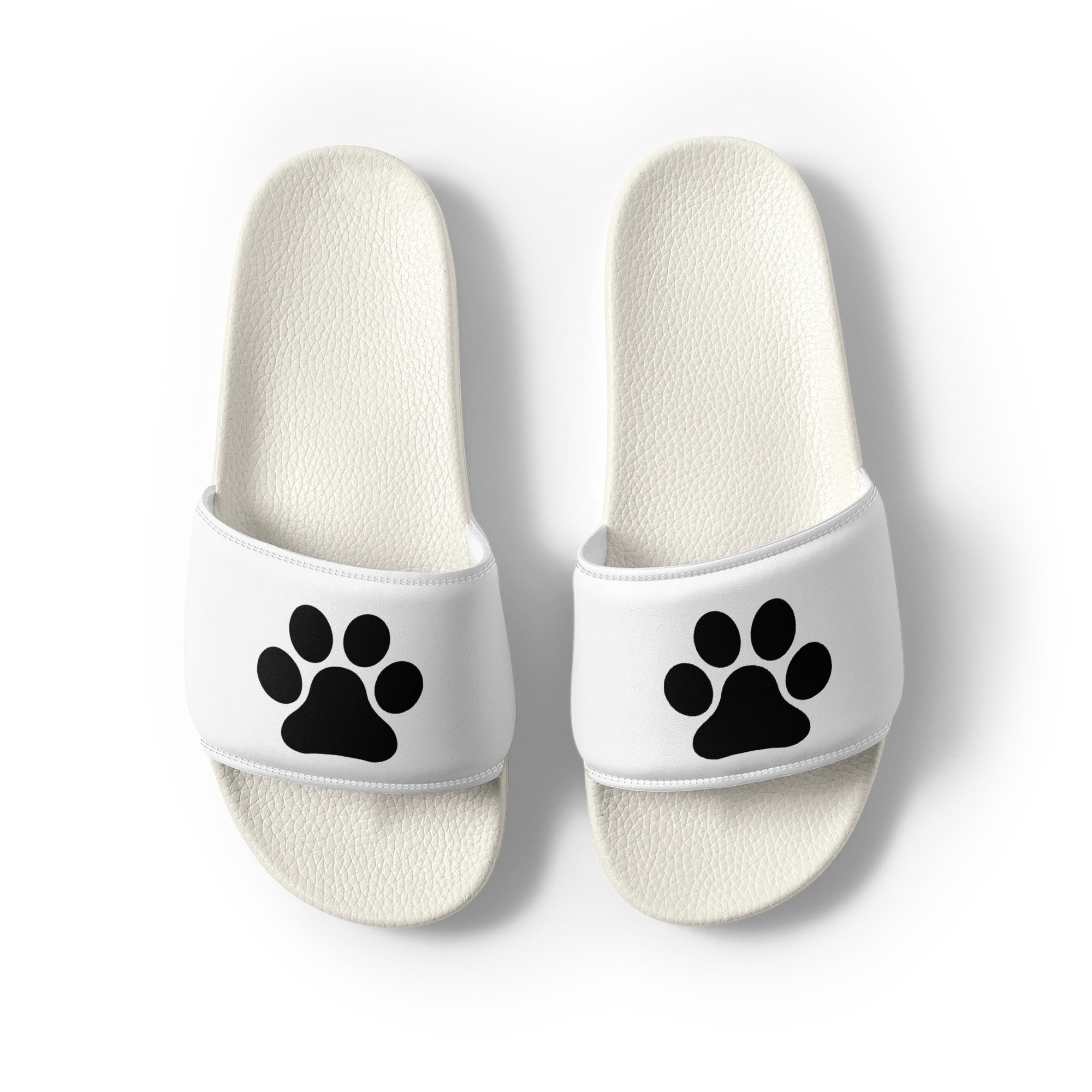 Women's White Paw Slides