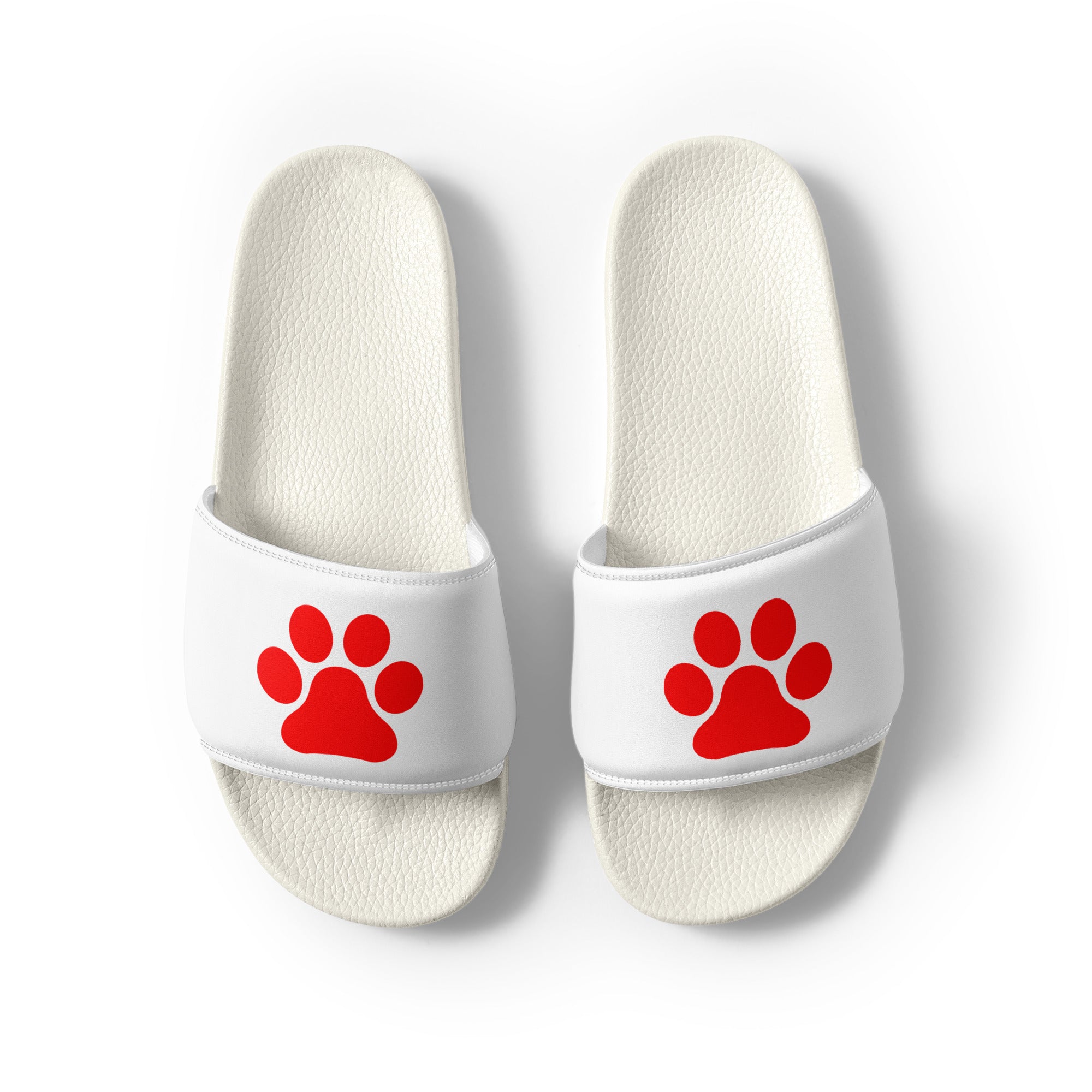 Women's White Paw Slides