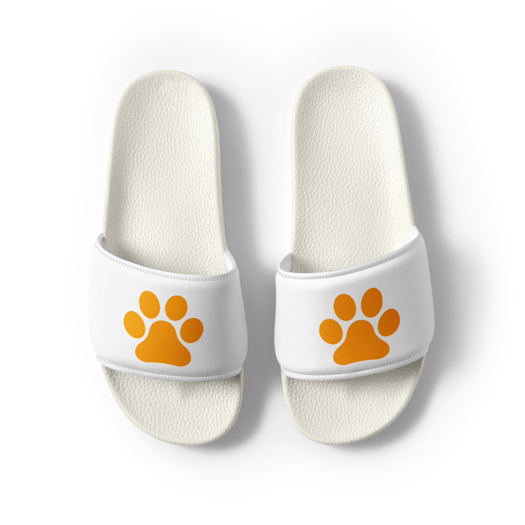 Women's White Paw Slides