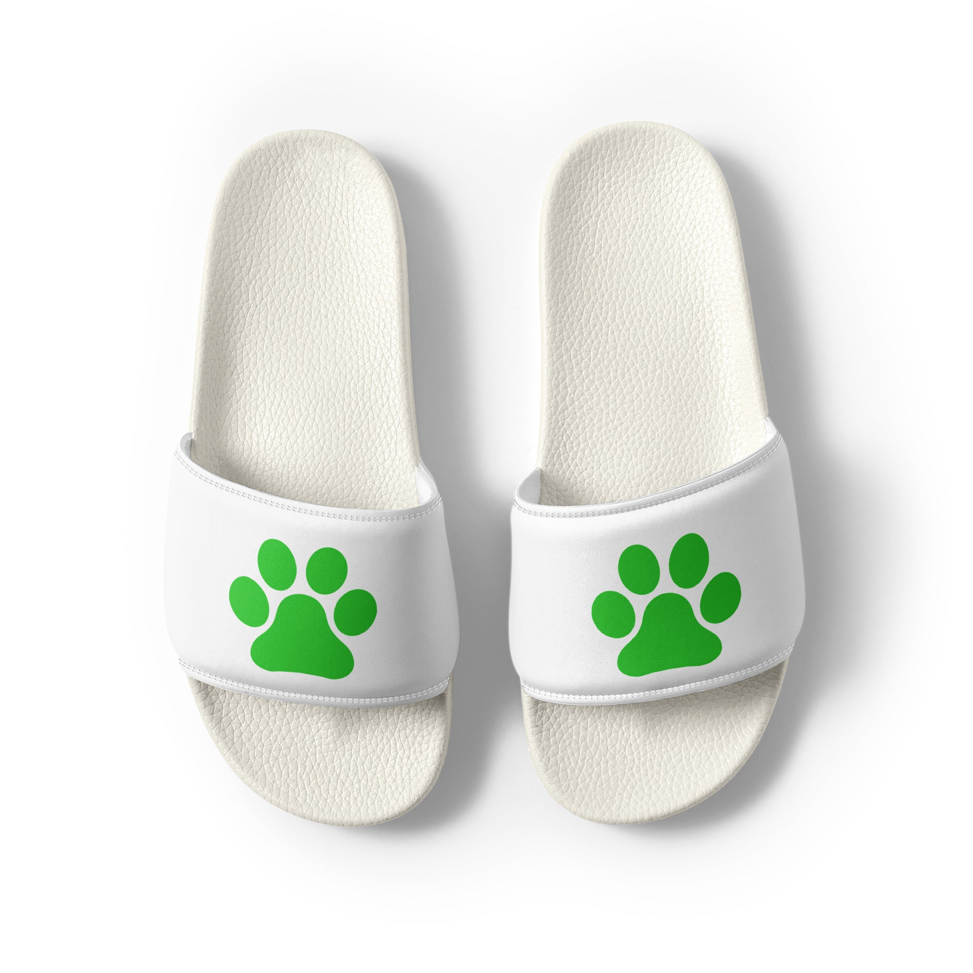 Women's White Paw Slides