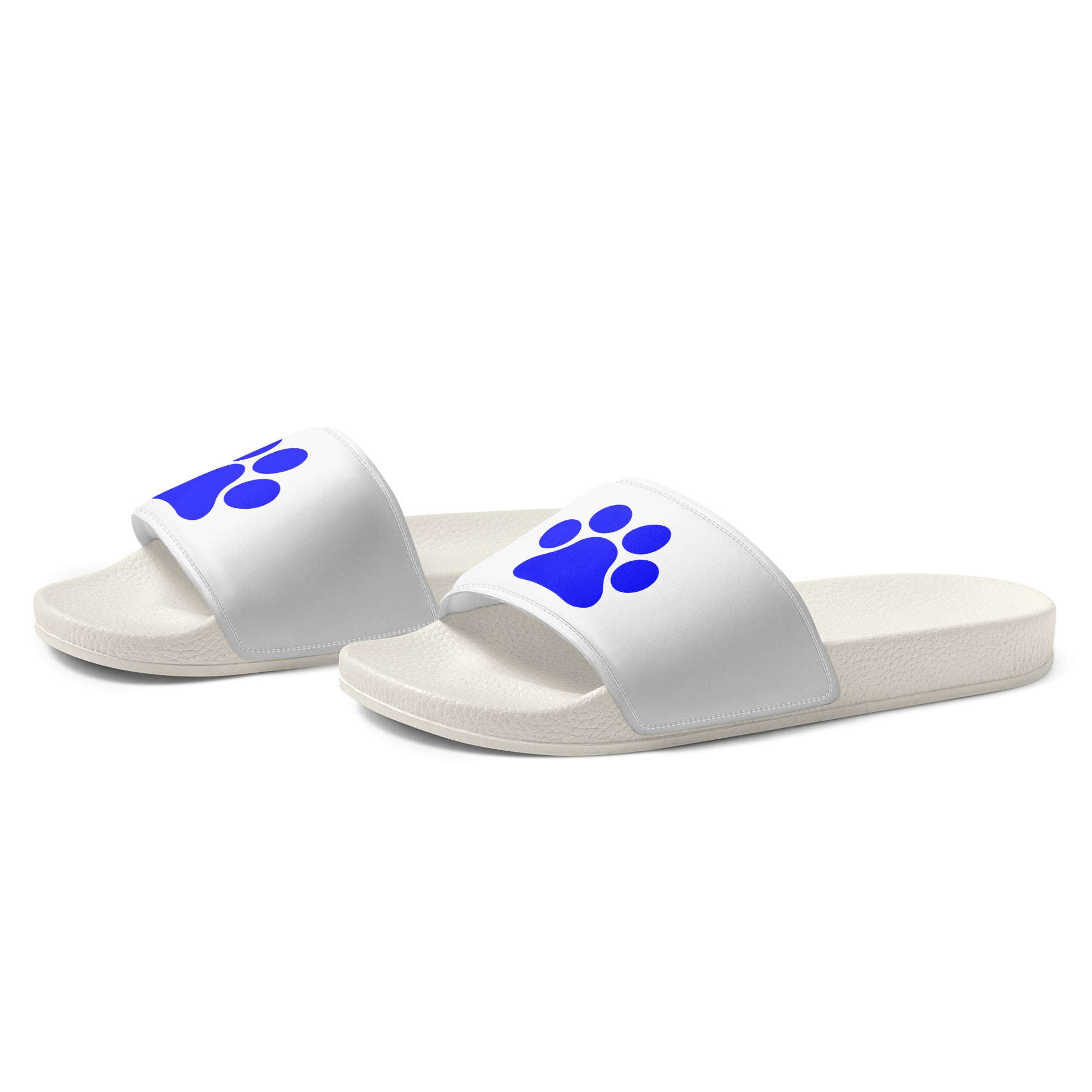 Women's White Paw Slides