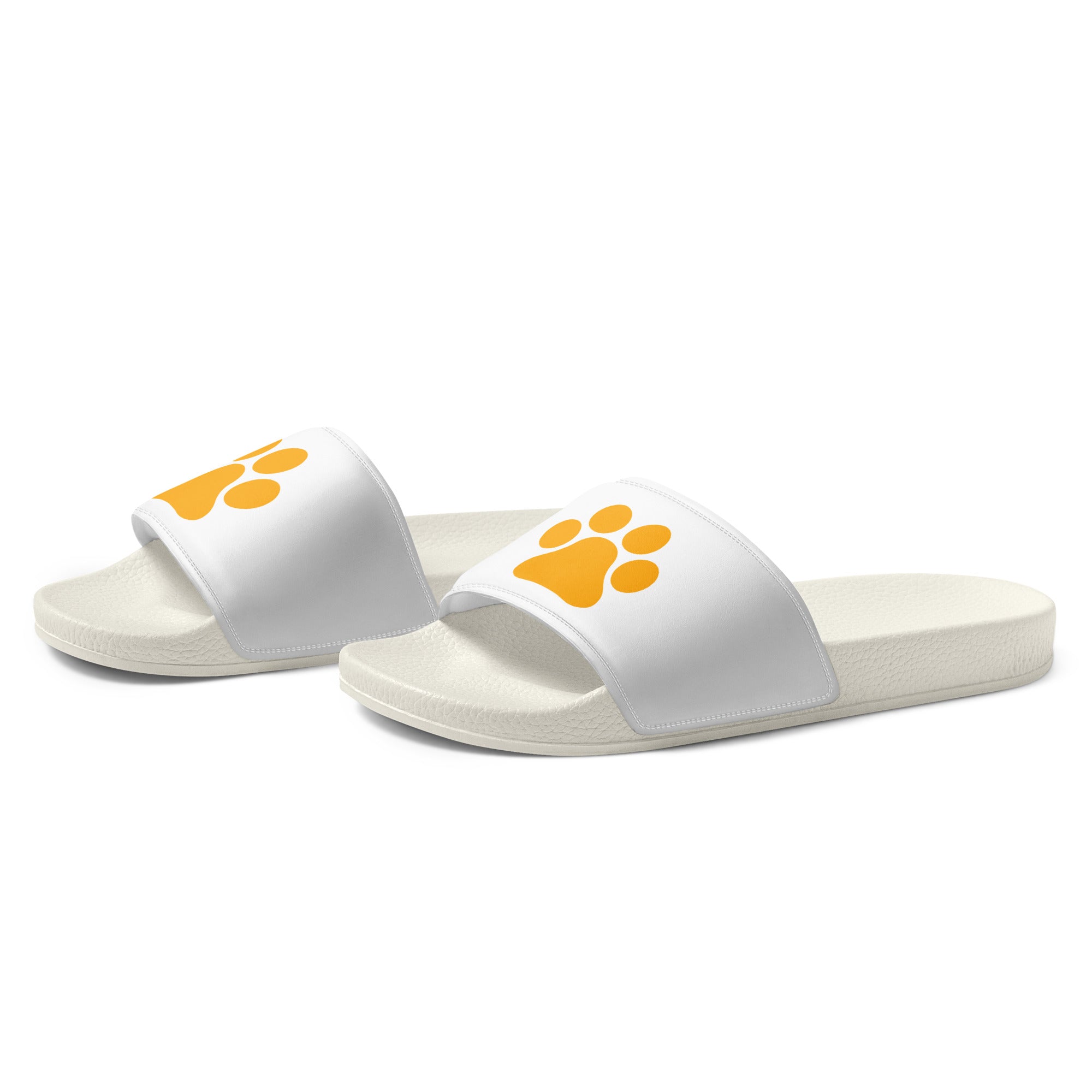 Women's White Paw Slides