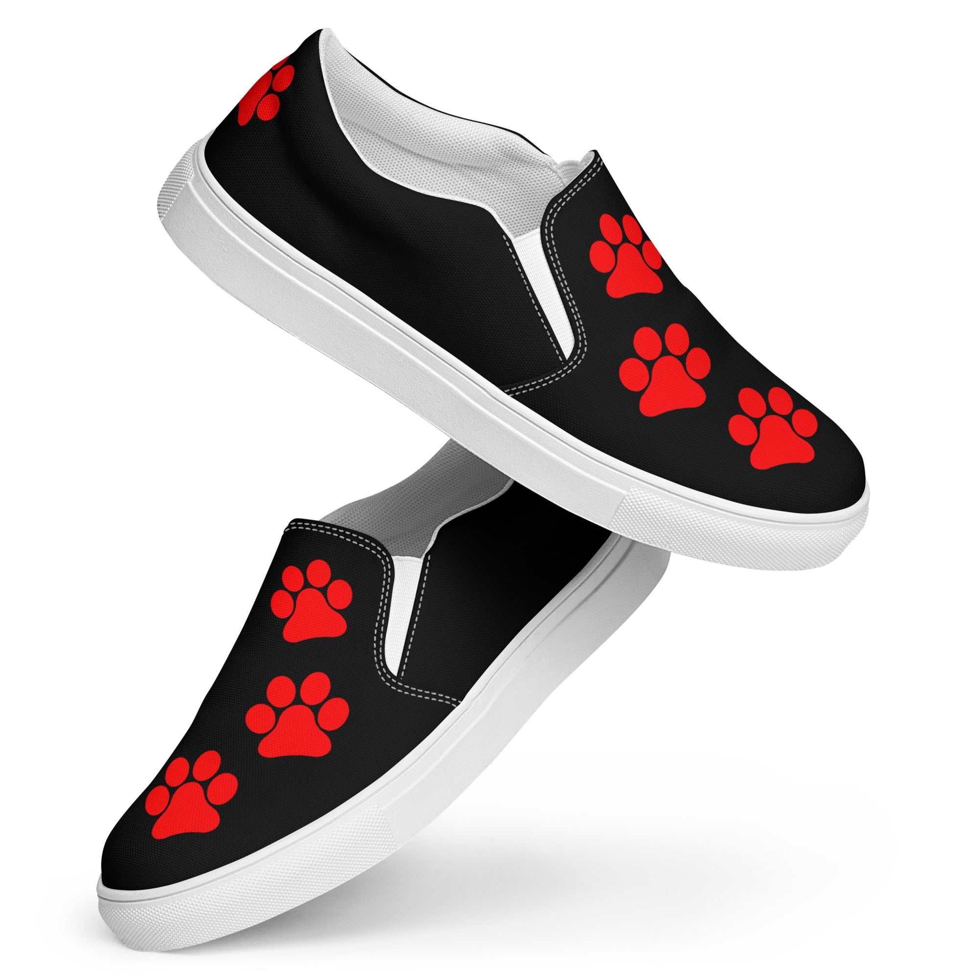 Women’s Black slip-on Paw Print Shoes