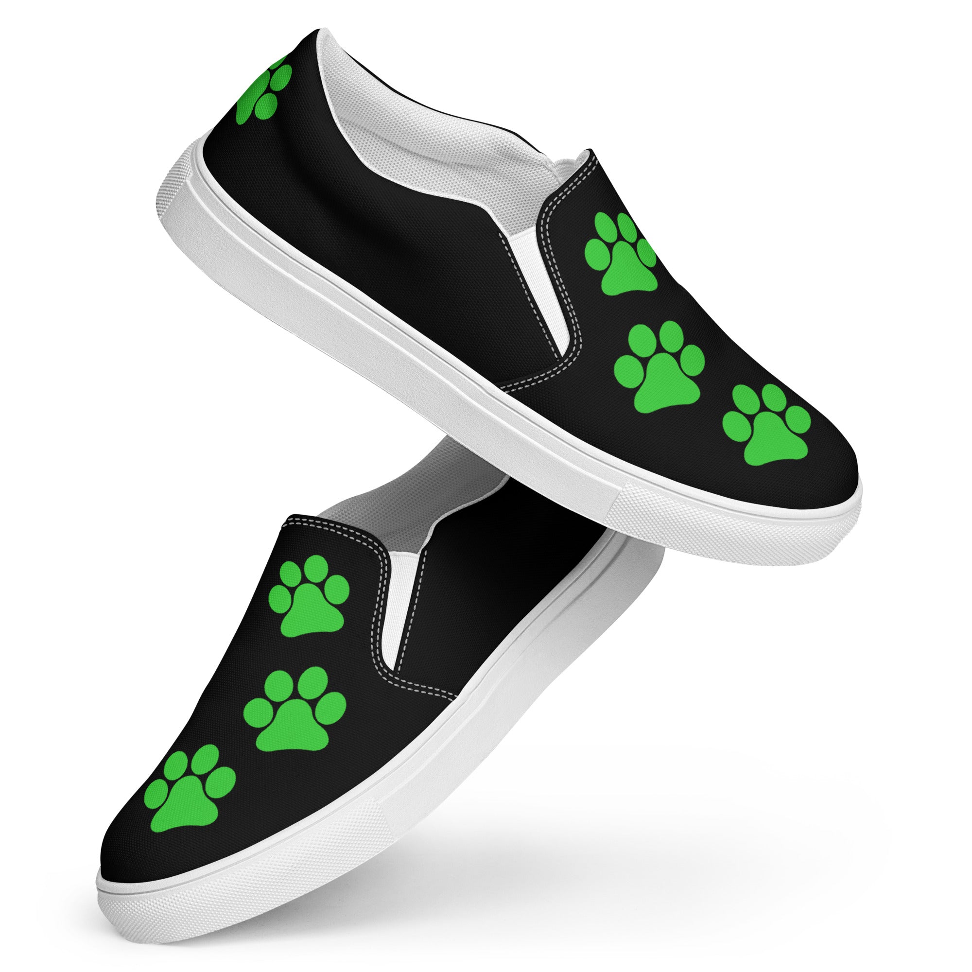 Women’s Black slip-on Paw Print Shoes