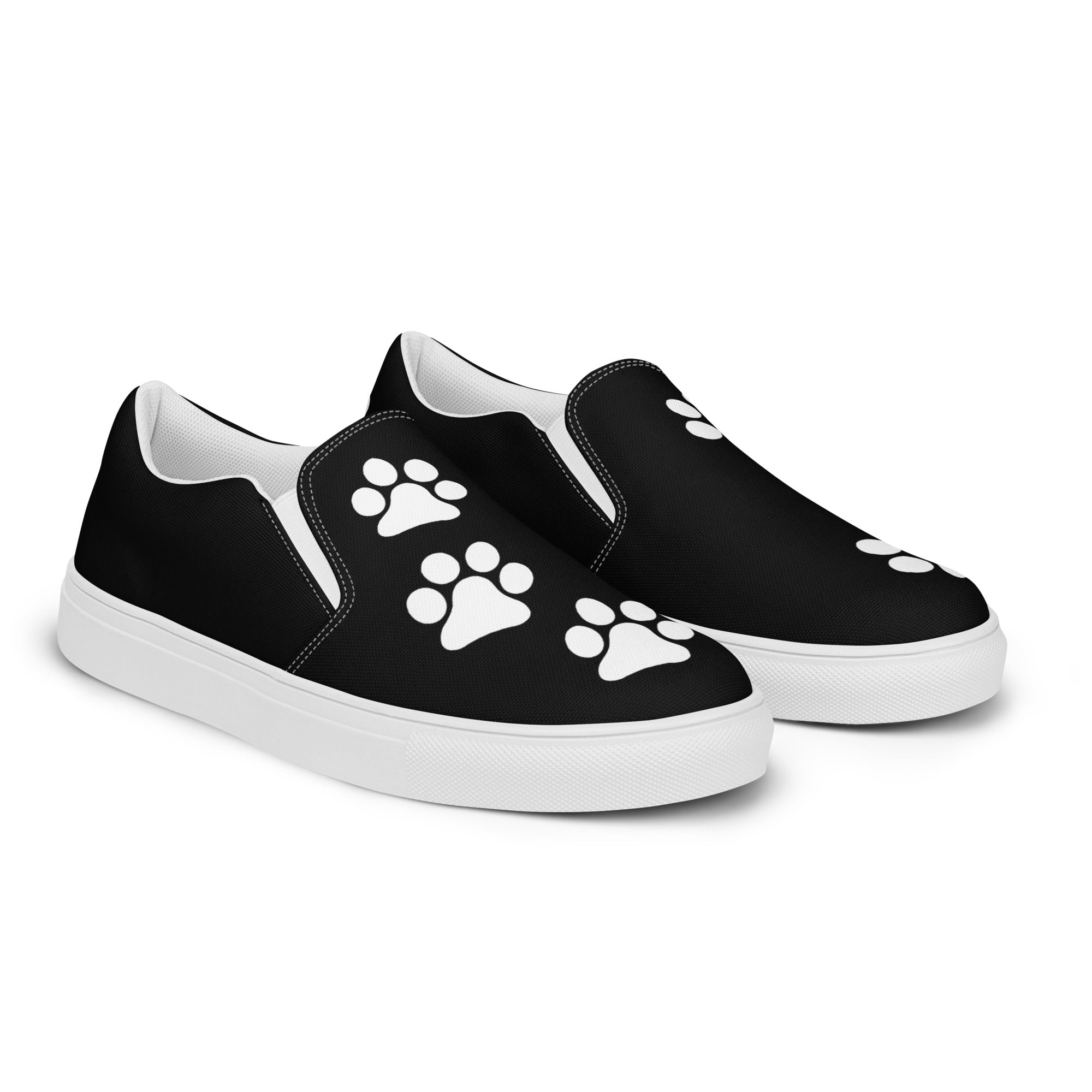 Women’s Black slip-on Paw Print Shoes