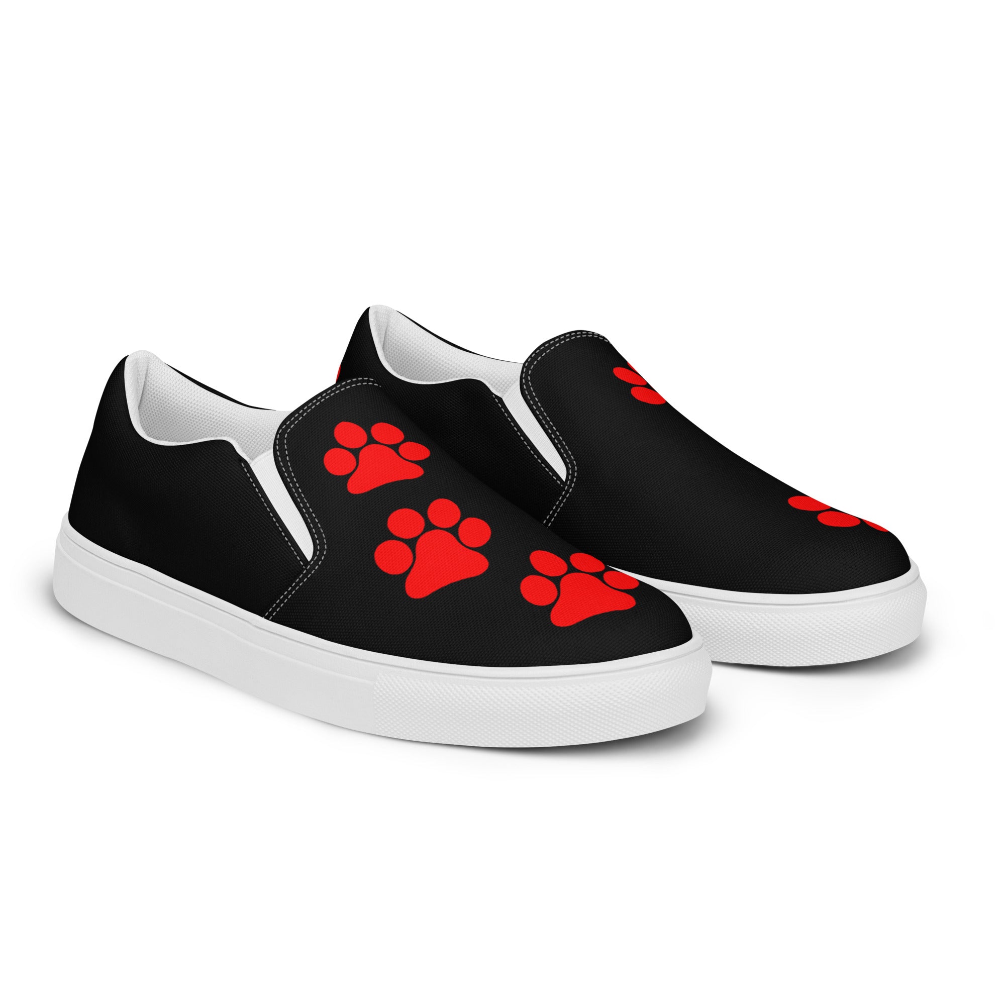 Women’s Black slip-on Paw Print Shoes