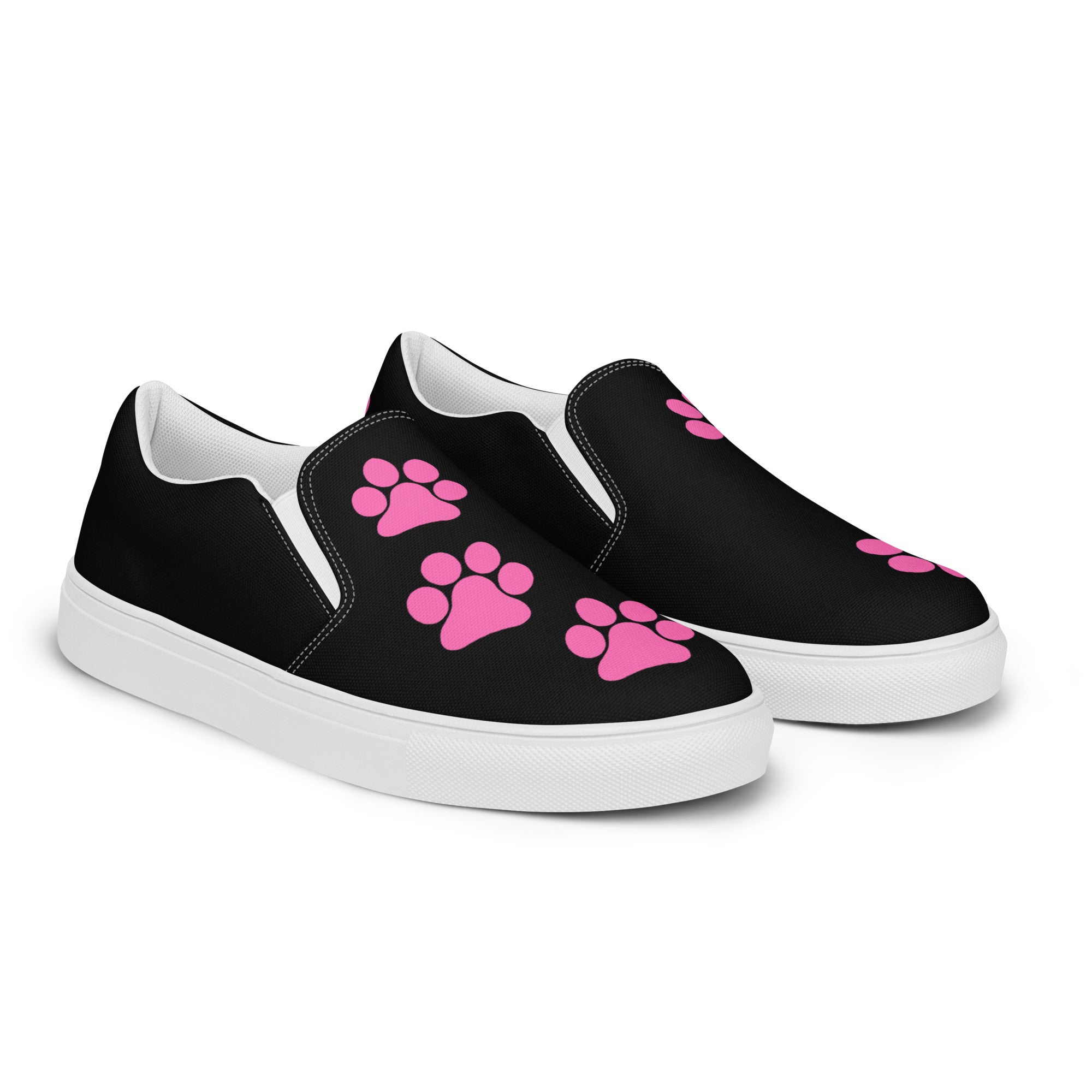 Women’s Black slip-on Paw Print Shoes