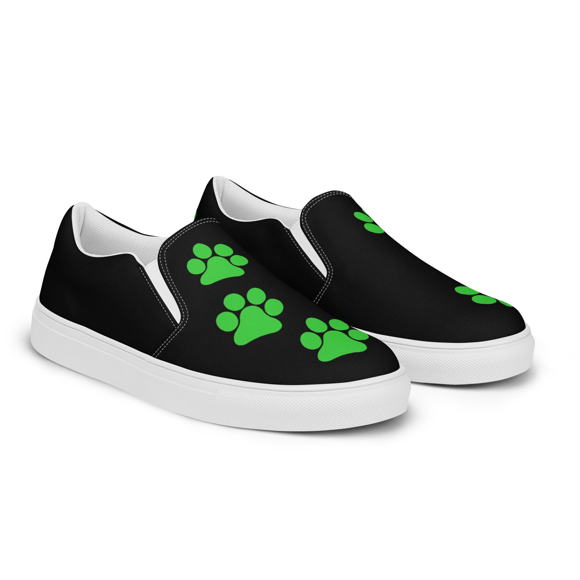 Women’s Black slip-on Paw Print Shoes