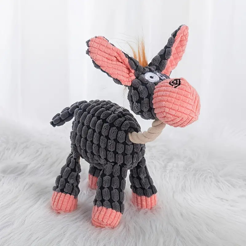 Interactive Donkey-Shaped Plush Chew Toy