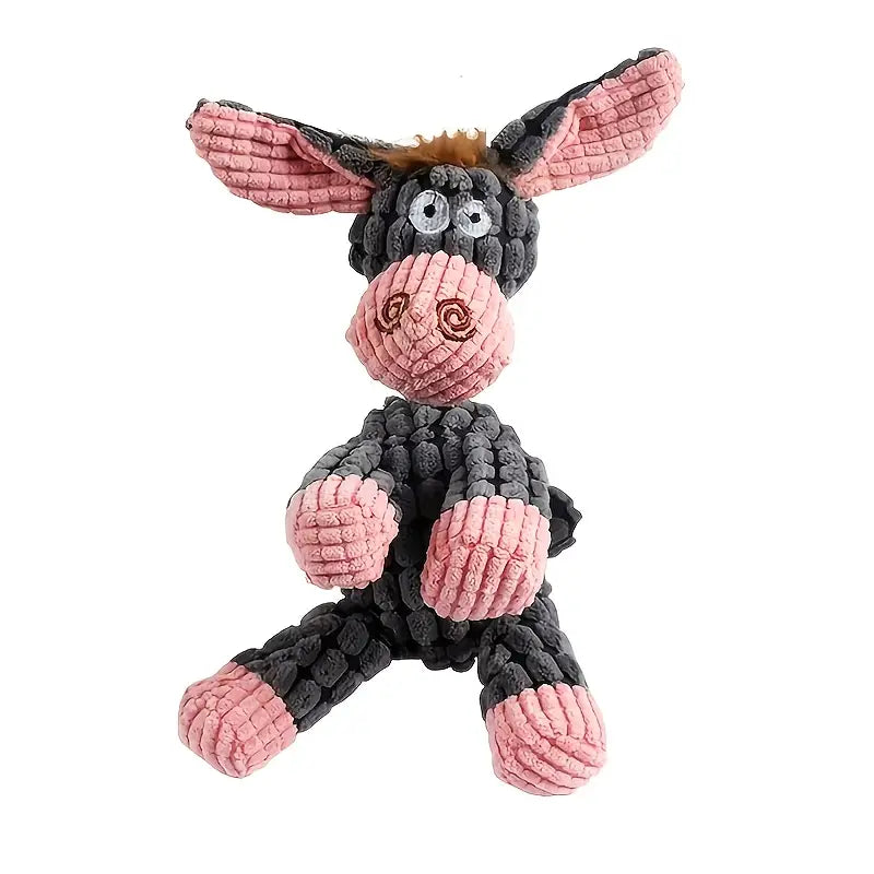 Interactive Donkey-Shaped Plush Chew Toy